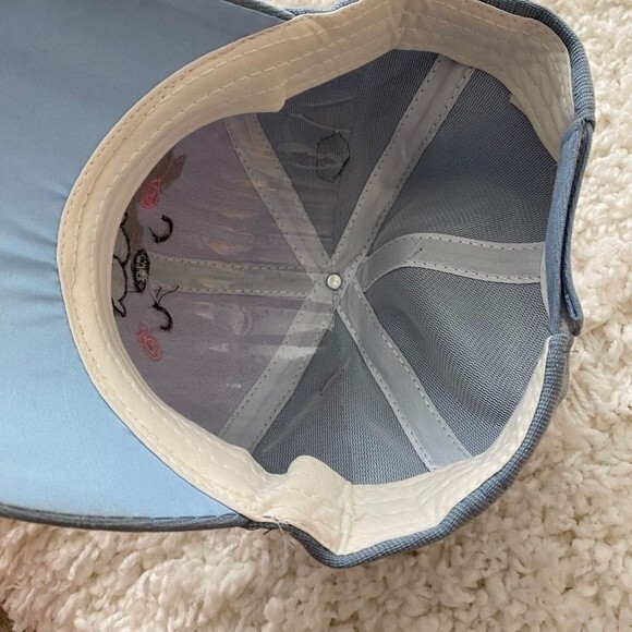 Children's Cute Hat. Blue. One Size. Embroidered "Honey" Writing. Velcro. Fun. - Picture 5 of 7